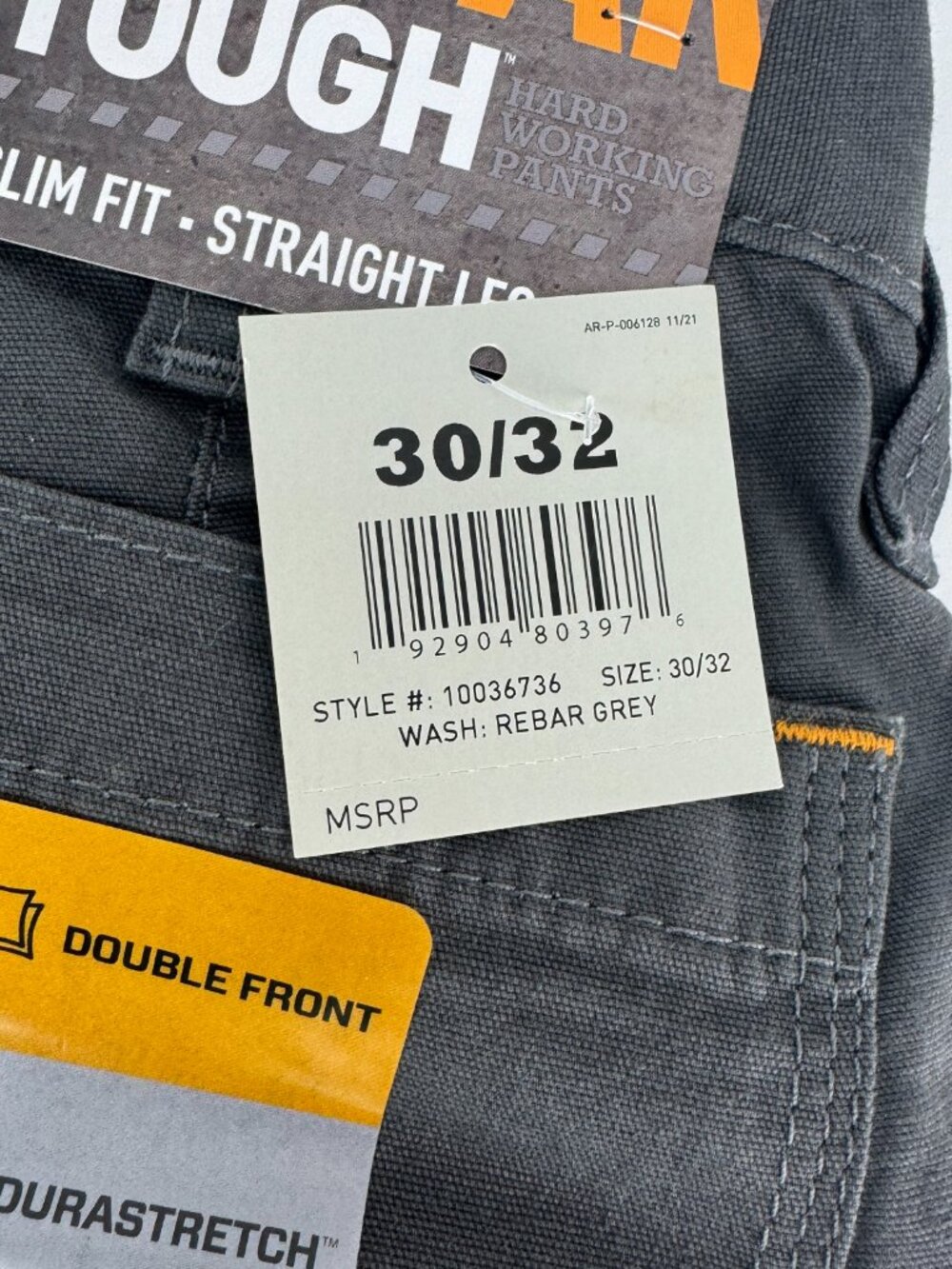 Ariat M7 Slim Straight Pants Double Front Durastretch Gray Work Jeans NWT 30x32 - Picture 10 of 11